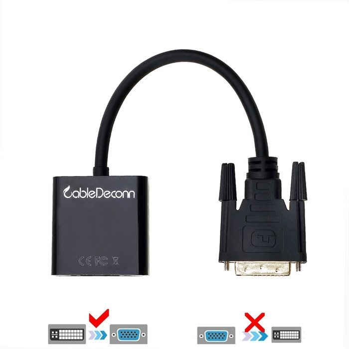 CableDeconn Active DVI-D Link 24+1 male to VGA FeMale M/F Video Cable Adapter Converter N7