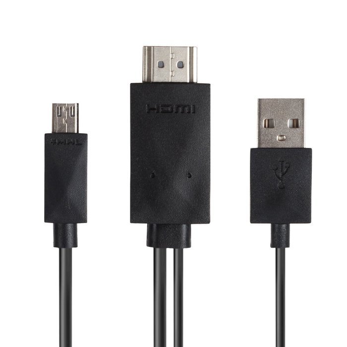 ELECLOVER 6 feet MHL Micro USB to HDMI 1080P HDTV Adapter Cable with integrated USB Charging Cable for Samsung...
