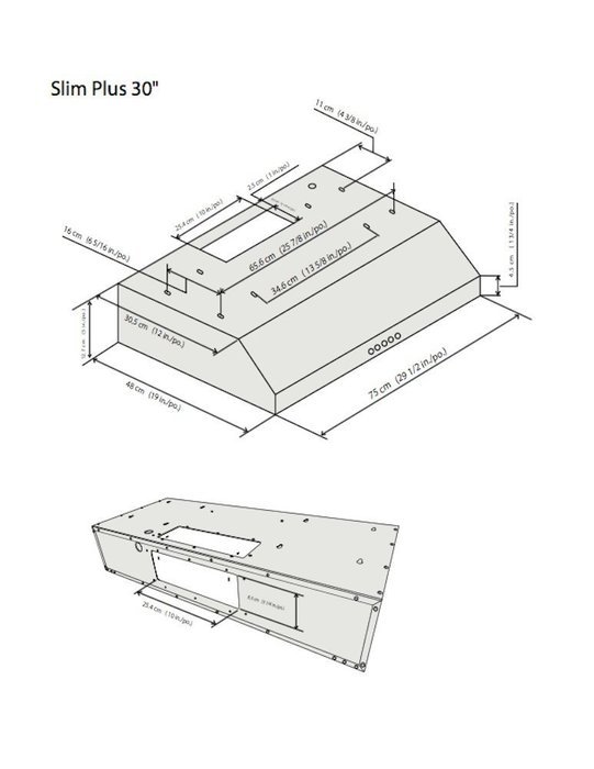 Ancona Slim Plus 30 Under-Cabinet Style Range Hood, 30-Inch, Stainless Steel N4