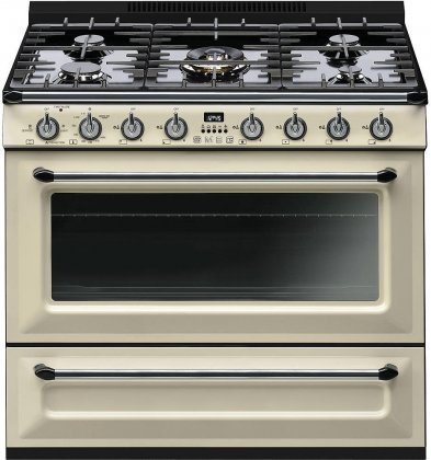 Smeg TRU36GGP 36" Gas Freestanding Range with 5 Burners, in Cream Enamel N3