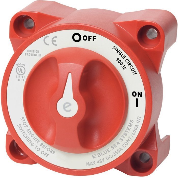 BLUE SEA SYSTEMS E Ser. Batt Sw 1 Ckt On-Off Red [BS-9003E]