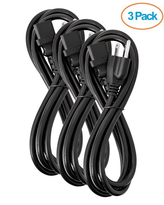 Aurum Cables UL Approved 6 Feet Universal Computer Monitor Power Cord , C13 Power Cable for Monitor, PC, Desktop... N2