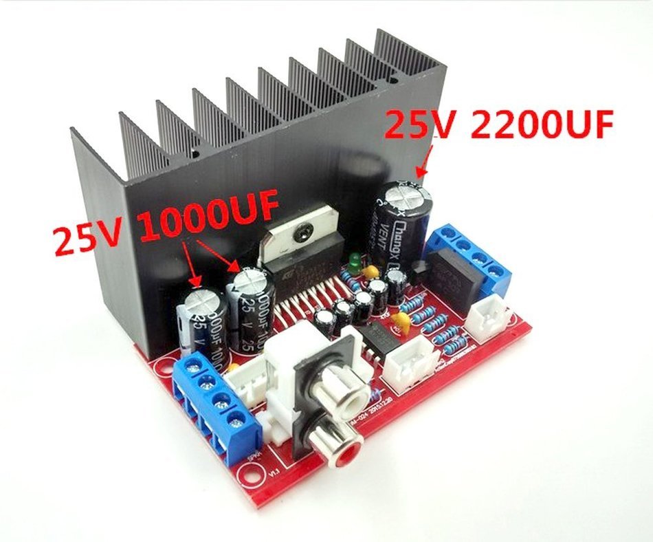 Qianson AC/DC 12V TDA7377 2.1CH 3-Channel 10W+10W / 20W Subwoofer Stereo Audio Power Amplifier Board for Car PC N5