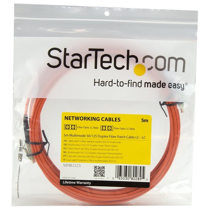 StarTech.com 1m Multimode 50/125 Duplex Fiber Patch Cable LC - ST / 50 Micron Fiber Optic Cable LC to ST N4