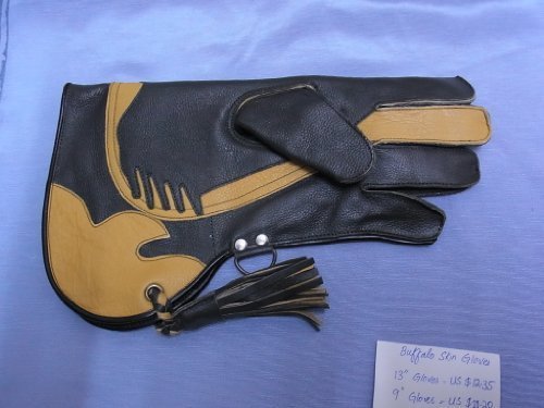 Triple Skinned Falconry glove (Premier range) Small size (MUSTARD & BROWN) N3