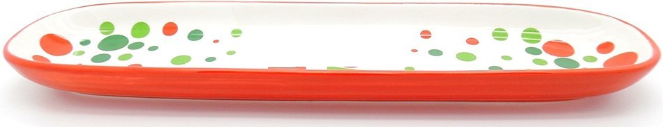 Christian "Rejoice in the Lord" Tray - Tidbit Red and Green Poka Dots