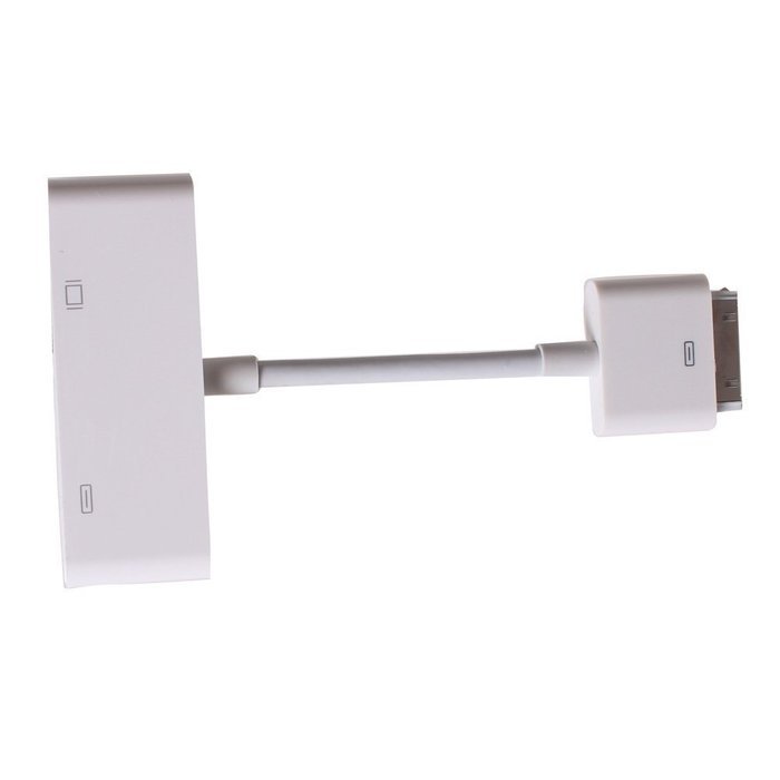 GooDGo iPad Connector to VGA Adapter Converter Cable for iPhone 4 4S iPad 2 3 with Built-in Charger
