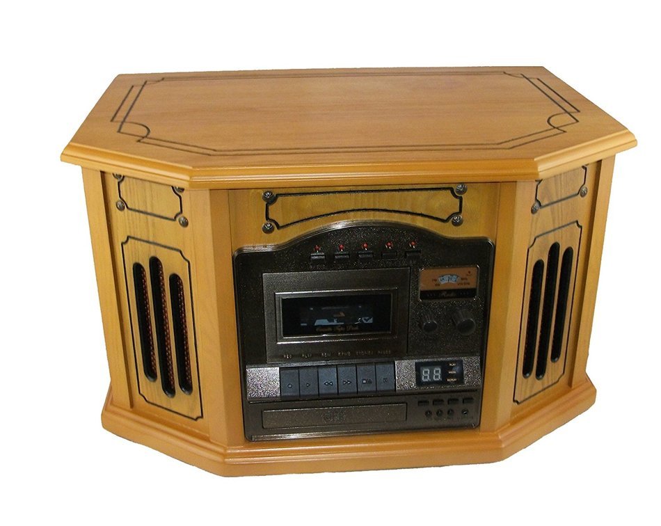 Grace Digital GDI-TW3USB 7-in-One Stereo Entertainment Center, Paprika