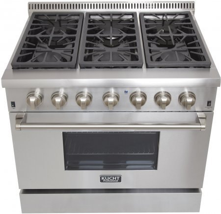 Kucht KRD366F 36" Dual Fuel Freestanding Range with 6 Burners, in Stainless Steel N3