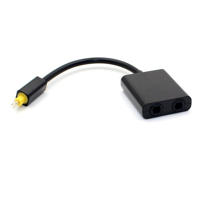 Maxhood Toslink Digital Optical Audio Splitter 1 in 2 Out Audio Adapter Cable N3