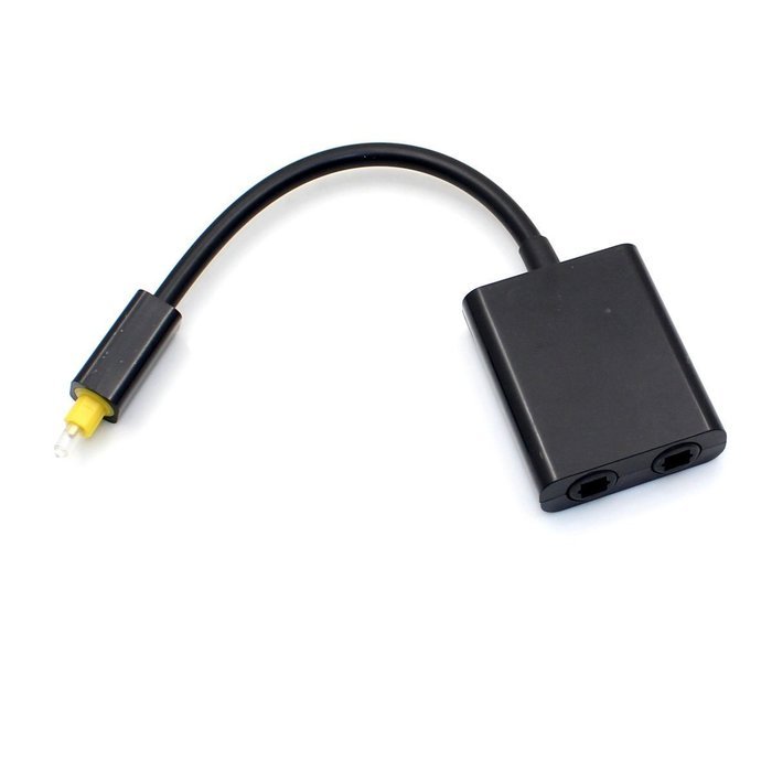 Maxhood Toslink Digital Optical Audio Splitter 1 in 2 Out Audio Adapter Cable N4