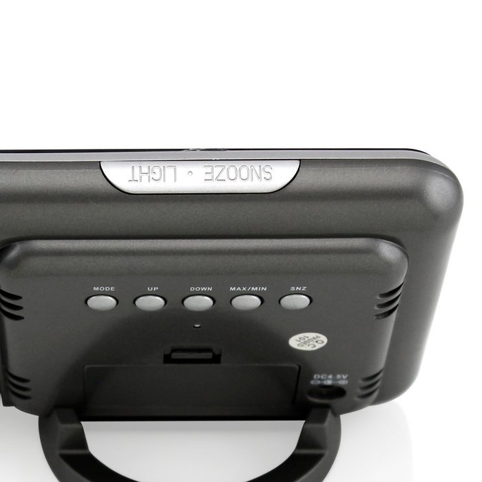 GEARONIC TM Projection Digital Weather Black LED Alarm Clock Snooze Color Display w/ LED Backlight
