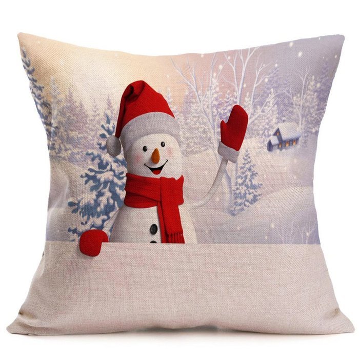 Pillow Cover,Haoricu Vintage Christmas Cartoon Smowman Penguin Sofa Bed Home Decoration Festival Pillow Case Cushion... N24