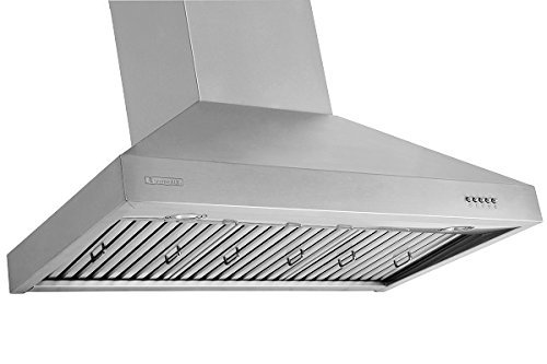XtremeAir UL03-W36 Wall Mount Range Hood with 900 CFM Baffle Filters/Grease Drain Tunnel, 36" N4