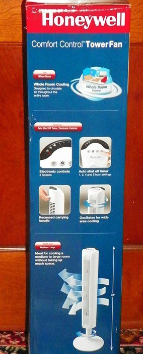 Honeywell Comfort Control Tower Fan (model HY -023-TGT) N5