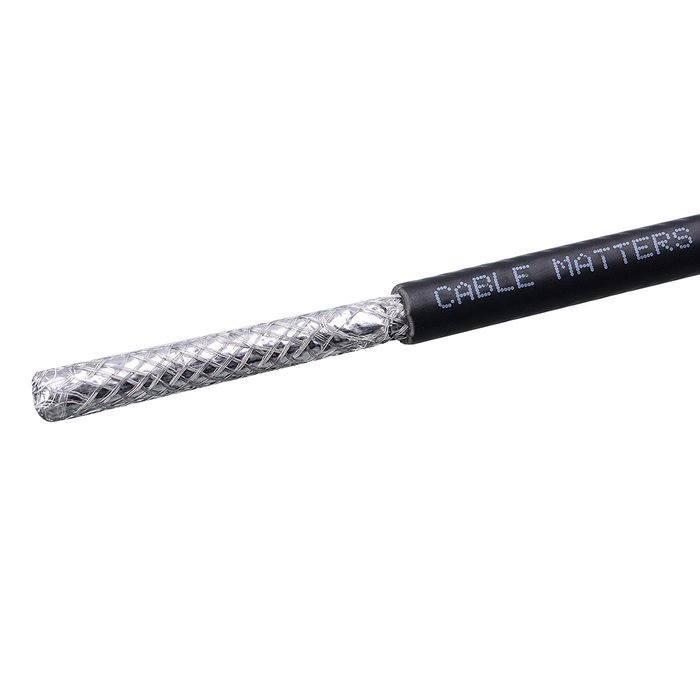 Cable Matters CL2 In-Wall Rated (CM) RG6/U Quad Shield Coaxial Cable in Black 1000 Feet