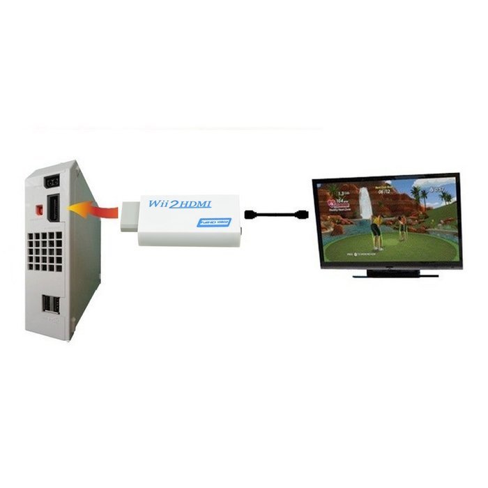 NAMEO Wii to HDMI Adapter Converter Wii2HDMI Support 1080P 720P 3.5mm Audio Video Output - Supports All Wii Display... N9
