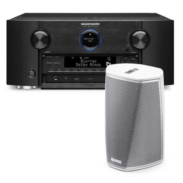 Marantz AV7703 11.2 Channel Full 4K Ultra HD A/V Pre-Amplifier with Bluetooth and Wi-Fi with Denon HEOS 1 Wireless... N2