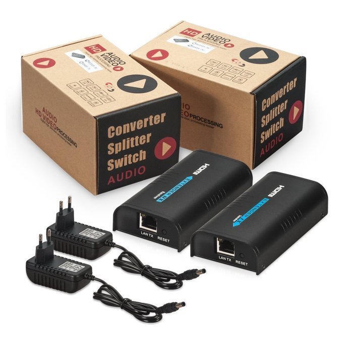 HDMI Extender, Matcis&reg; HDMI Signal Extenders Over CAT 5e/6 UTP/STP Ethernet Cable Up to 120m (Up to 120M, Sender... N7