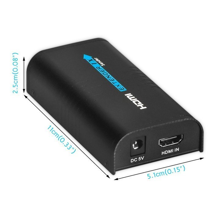 HDMI Extender, Matcis&reg; HDMI Signal Extenders Over CAT 5e/6 UTP/STP Ethernet Cable Up to 120m (Up to 120M, Sender... N8