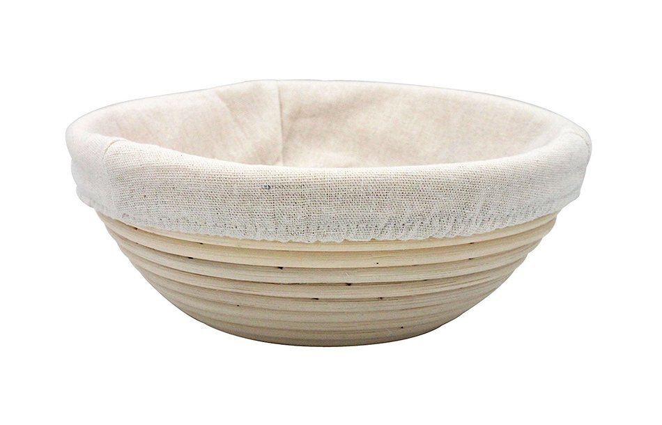 Boseen Round Banneton Bread Dough Proofing Rising Rattan Basket & Liner( 8.6 inches)