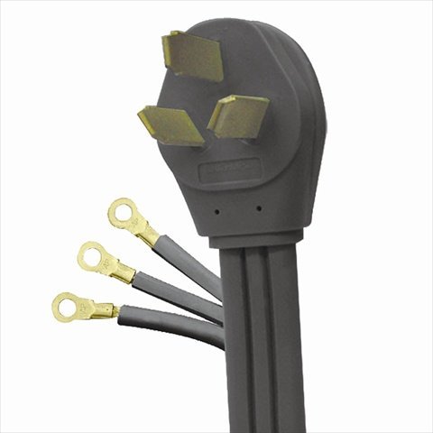 Voltec 03-00073 4 ft. 50 AMP Range Cord, Ring Terminals - Grey, Case of 12