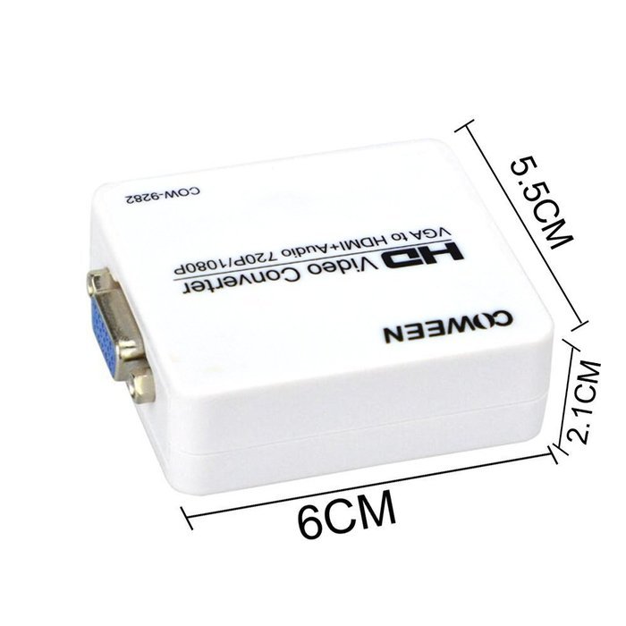 COWEEN VGA to HDMI Adapter Full HD VGA to HDMI Converter With Audio Video Adapter 1080P VGA2HDMI for PC Laptop... N13
