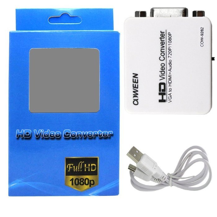 COWEEN VGA to HDMI Adapter Full HD VGA to HDMI Converter With Audio Video Adapter 1080P VGA2HDMI for PC Laptop... N14