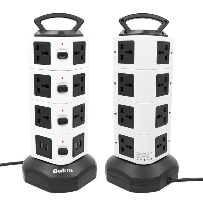 USB Power Strip, Bukm 14-Outlet Surge Protector, 4-Port USB Travel Charger Charging Station with 6.5 Feet Cord... N3