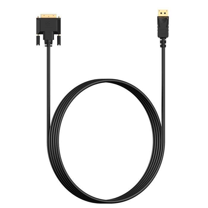 DP to DVI, Rankie 6FT Gold Plated DisplayPort DP to DVI Cable (Black) - R1109 N4