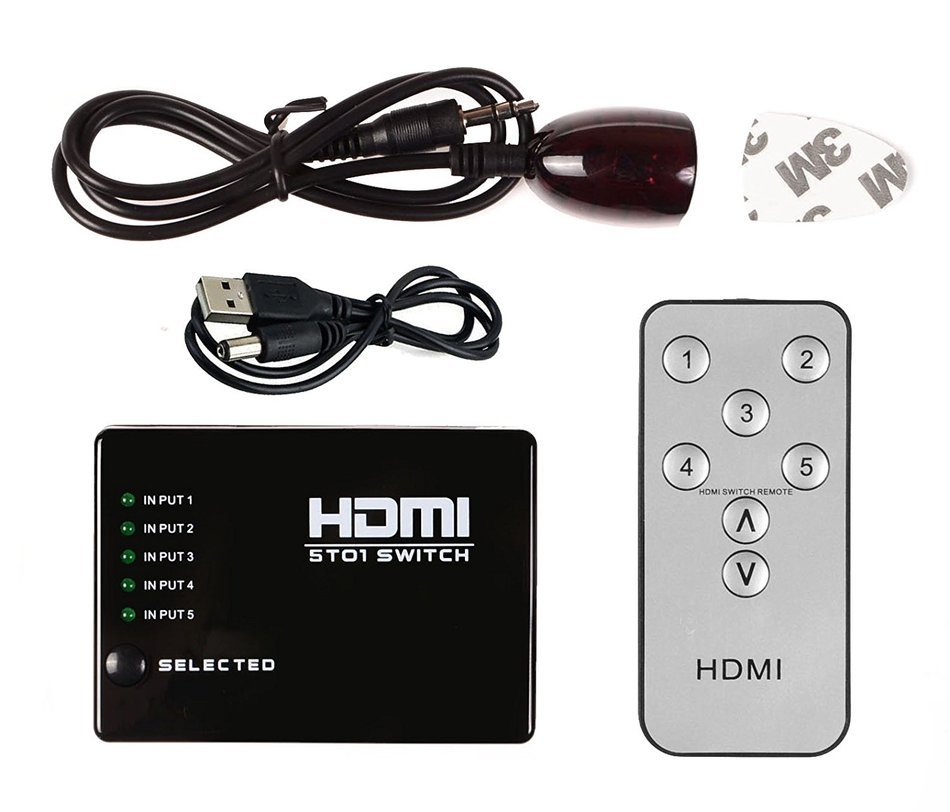 HDMI Switcher V1.3, Aibesser Intelligent 3 Input 1 Output HDMI Swither 3 Port Switch with IR remote for DVD,STB... N3