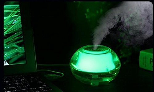 Crystal Mini USB Humidifier LED Light Ultrasonic Diffuser Aromatherapy Air Purifier (Pink) N7