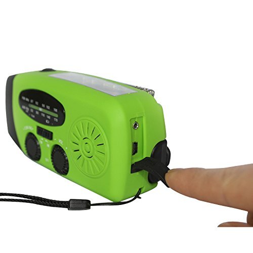 Sminiker Solar Self Powered Portable Hand Crank Emergency Radios, AM/FM/NOAA Weather, Emergency Flashlight (Red) N25