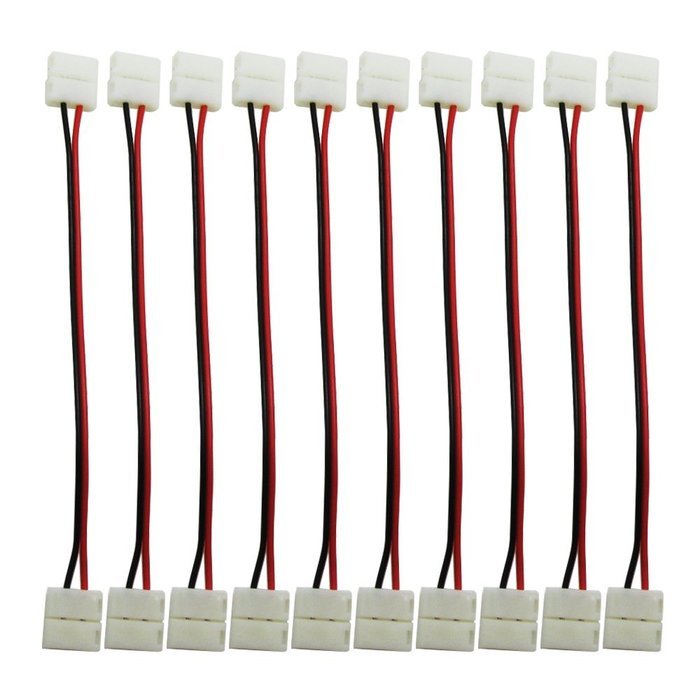 DODOLIGHTNESS 10Pcs Connector Adapter Cable LED PCB Strip 3528 to 3528 Single Color 8mm Free Welding N4