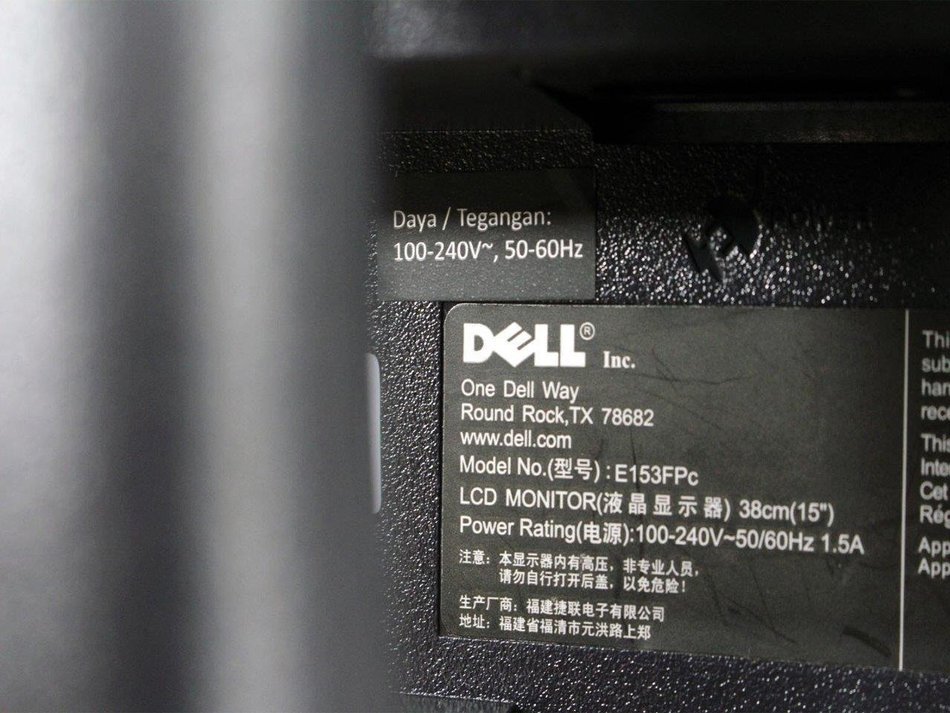 Dell E153FPC 15inch LCD Flat Panel Black Computer Monitor with Stand D5432 N4