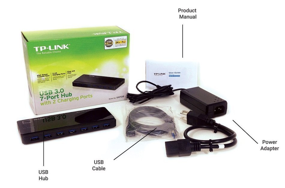 TP-LINK UH400 4-Port USB 3.0 Hub, 5Gbps Transfer Rate, No drivers required for Windows 10/8.1/8/7/Vista/XP or... N3