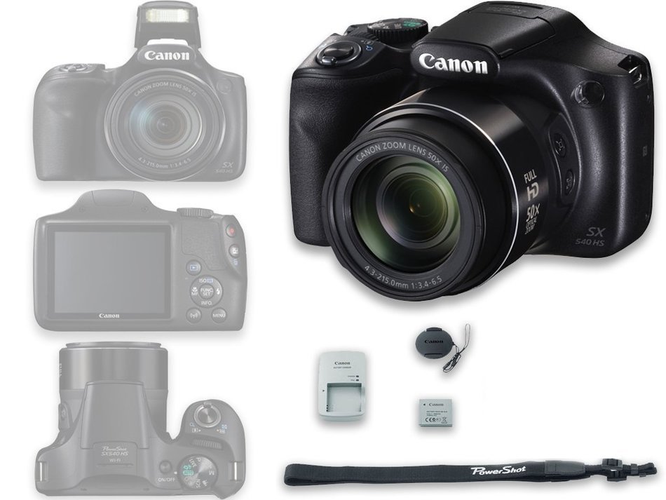 Canon PowerShot SX540 HS with 50x Optical Zoom and Built-In Wi-Fi - International Version