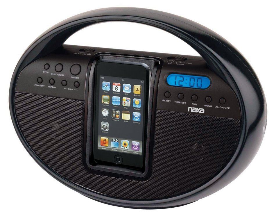 NAXA Electronics NI-3104 Portable AM/FM Stereo Radio with Dock for iPod
