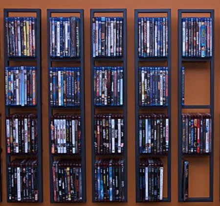 Modern Wall Mount Cd DVD Media Rack Storage Metal Shelf Organizer ...