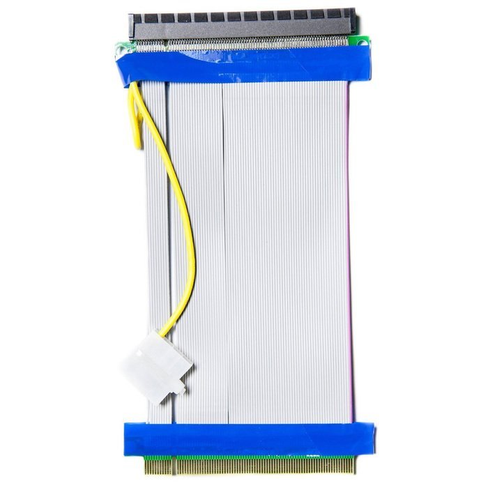 PCIe 16x to 16x Powered Flexible Riser Extender Cable with Molex (Bitcoin Mining / Gaming)