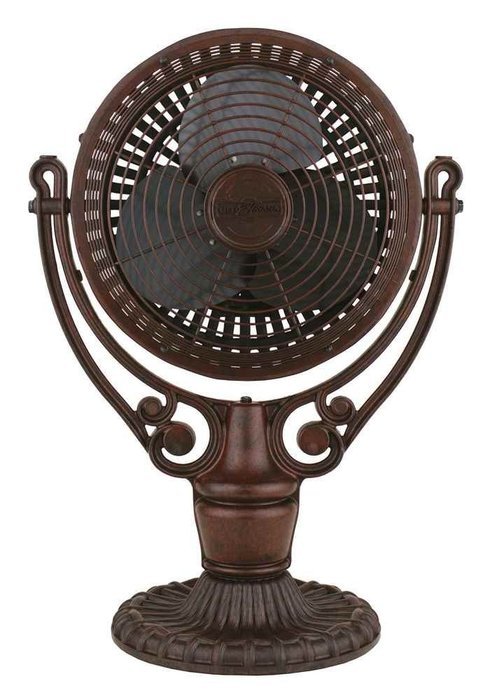 Old Havana Table Fan in Rust with Black Base