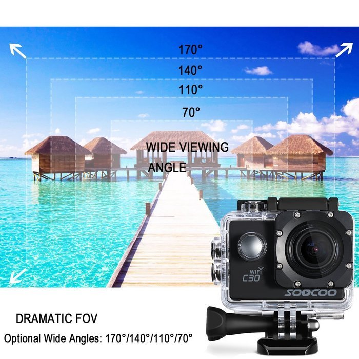 Sports Camera, SOOCOO 4K Action Camera 20MP 2.0 Inch Waterproof Diving Camera with 2 Batteries and 19 Accessories... N7