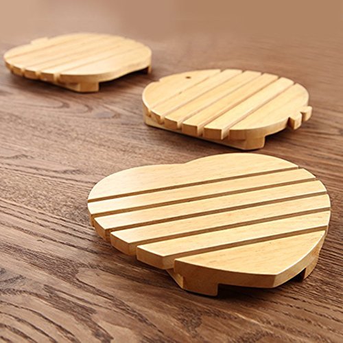 2pcs/lot Japanese style wooden coaster cute round placemats kitchen accessories tableware
