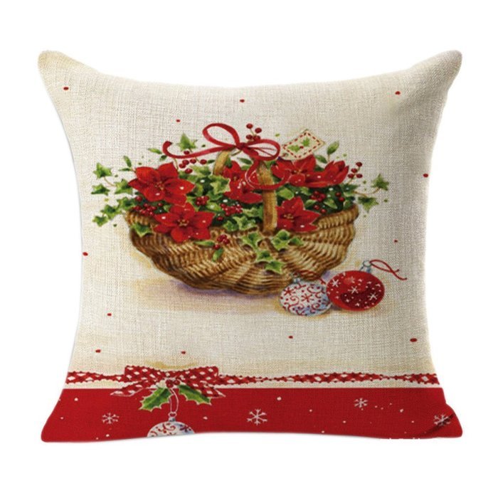 Pillow Cover,Haoricu Vintage ChristmasChristmas Linen Square Throw Flax Pillow Case Decorative Cushion Pillow... N11
