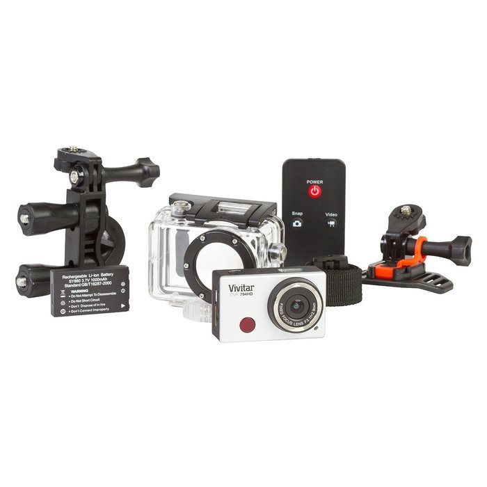 Vivitar DVR783-SIL 5.1MP Digital Action Camcorder with Bike and Helmet Mount (Silver) N8