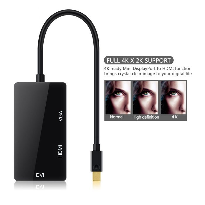 OMorc 3-in-1 Mini DisplayPort (Thunderbolt) to DVI VGA HDMI TV Adapter Cable for Apple iMac and MacBook Surface... N3
