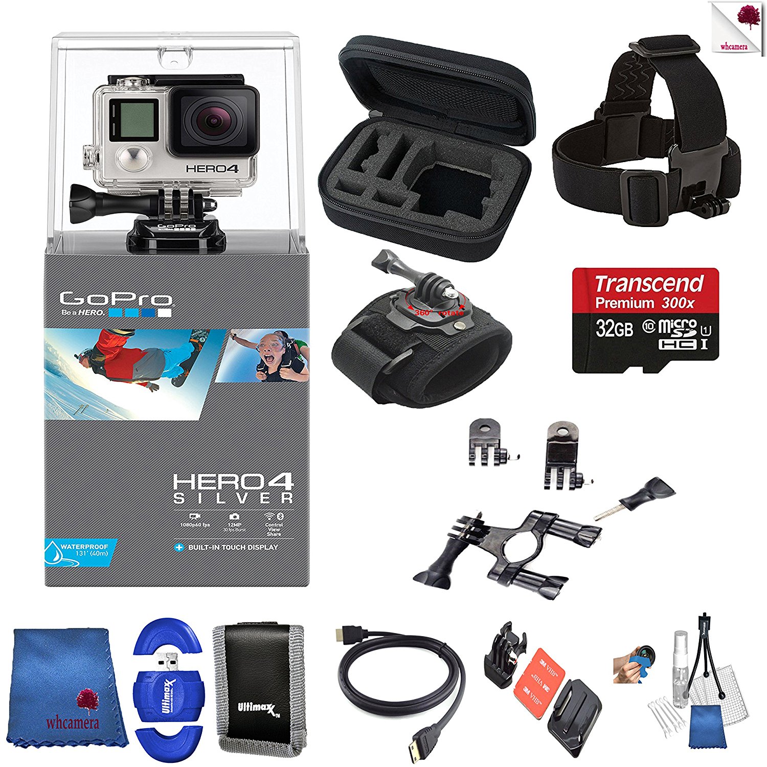 Gopro Hero 4 Silver 11 Piece Biking Bundle Includes Go Pro Hero4