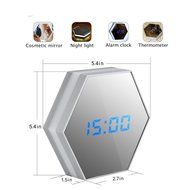 SROCKER Mirror Rechargeable Alarm Clock MC33 Smart Led Digital Display with Cosmetic Mirror, Night Light, Thermomter... N2