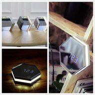 SROCKER Mirror Rechargeable Alarm Clock MC33 Smart Led Digital Display with Cosmetic Mirror, Night Light, Thermomter... N5