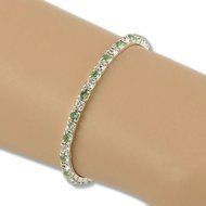 women Tennis Silver Rhinestone Crystal Wedding Bridal Bangle Stretch Bracelet N3